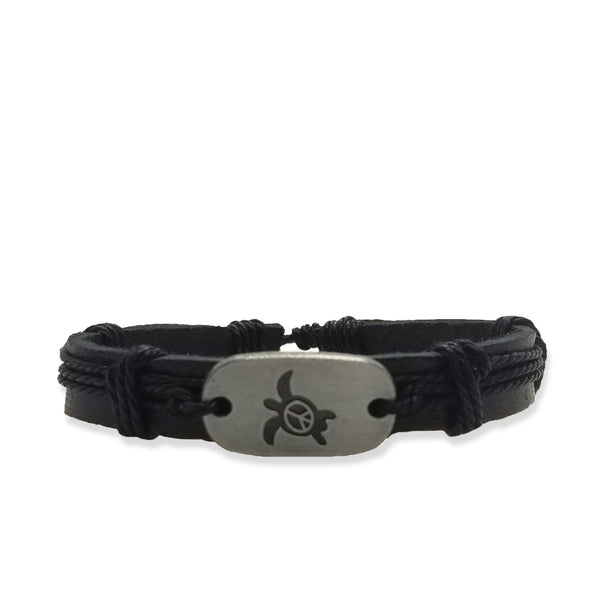 Turtle Peace Bracelet Set - Black