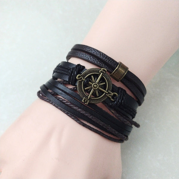 Pirate Compass Multilayer Bracelet Set
