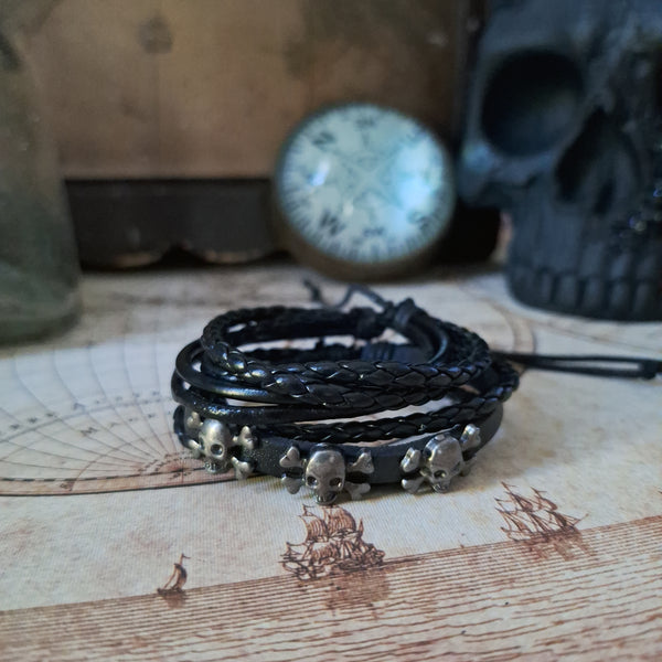 Simple Crossbones Bracelet Set