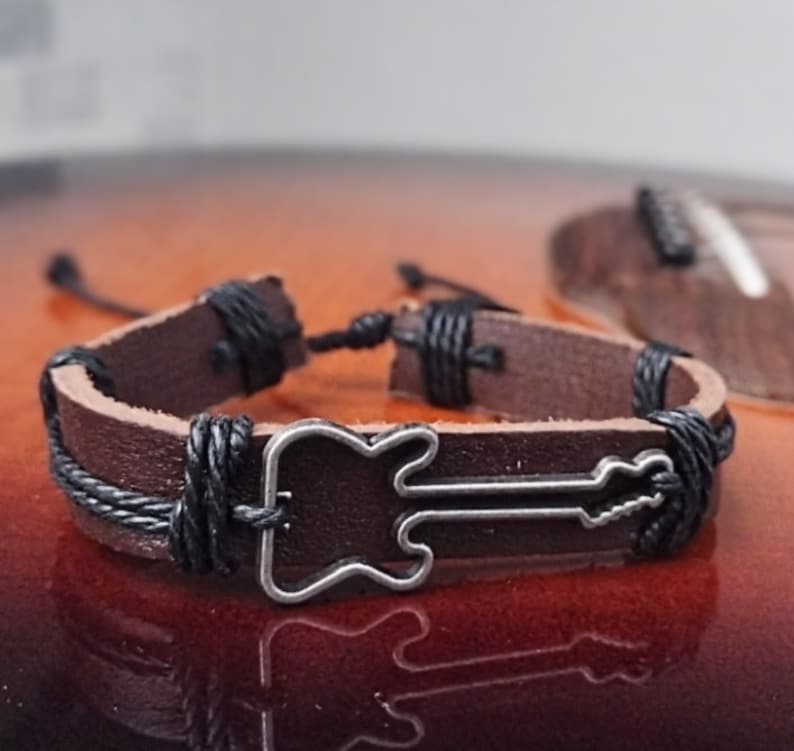 Guitar Musician Multilayer Leather Bracelet Set | Silverado