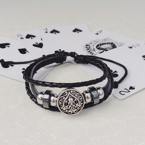 Ace of Spade Skull Bracelet