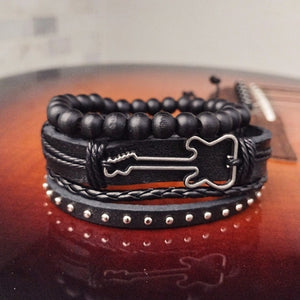 Black Guitar Bracelet Set