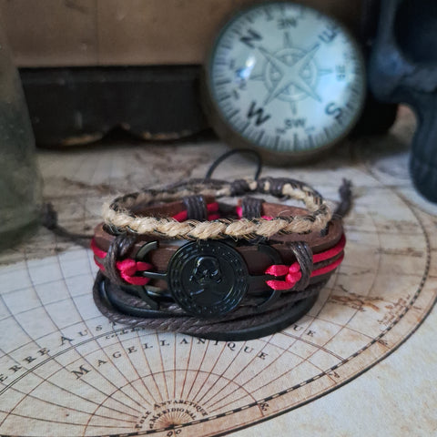 Pirate Touch of Red Bracelet Set