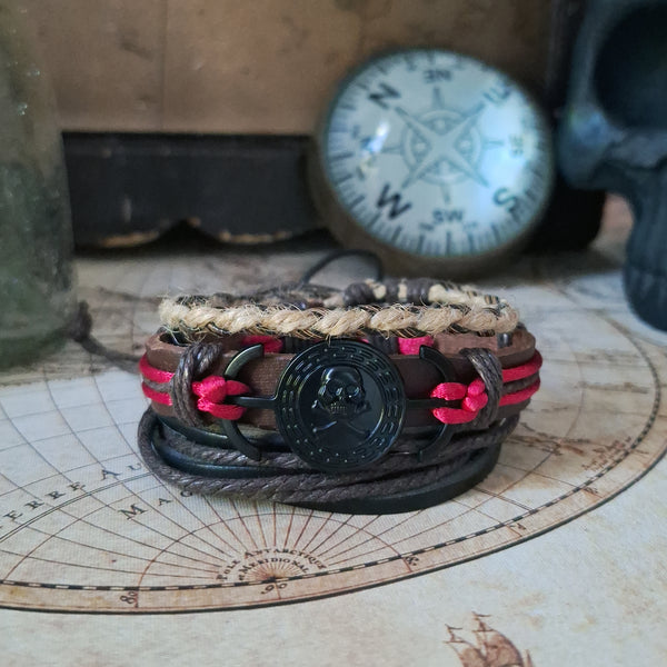 Pirate Touch of Red Bracelet Set