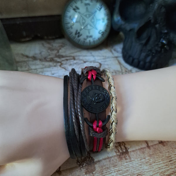 Pirate Touch of Red Bracelet Set