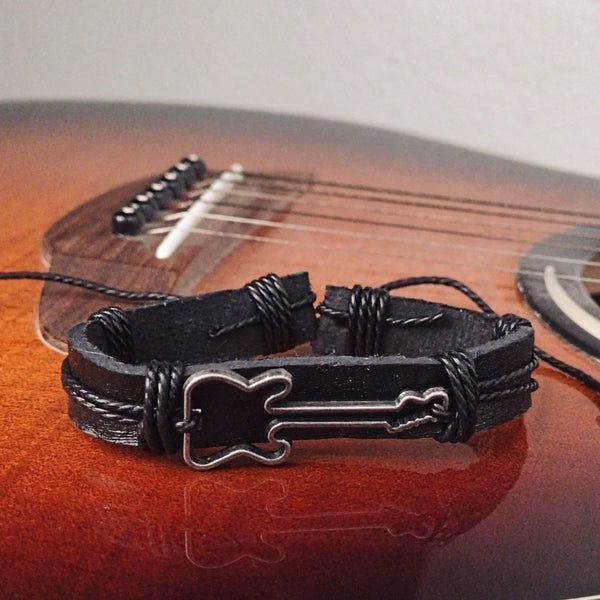 Black Guitar Bracelet Set