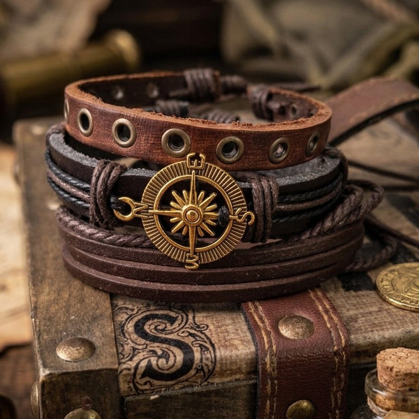 Pirate Rose Compass Bracelets (Gold)
