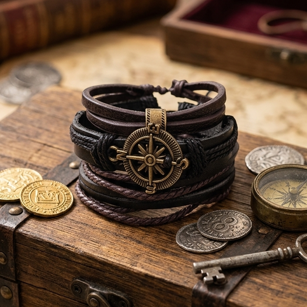 Compass Rose Multilayer Bracelet Set
