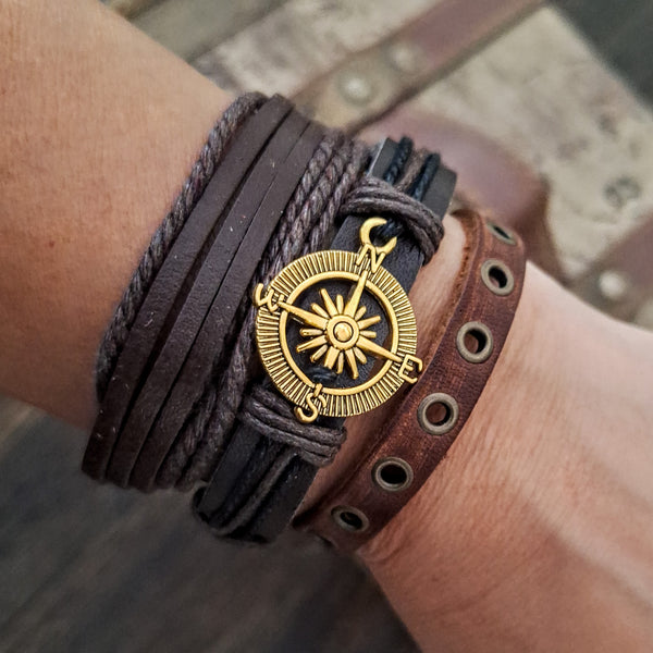 Pirate Rose Compass Bracelets (Gold)