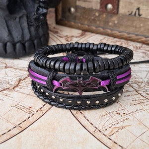 Bat Bracelet Set - Purple