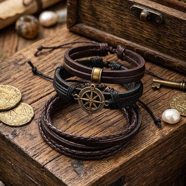 Compass Rose Multilayer Bracelet Set