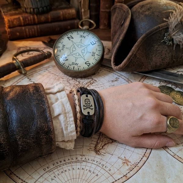 Pirate Skull & Crossbones Wrist Stack