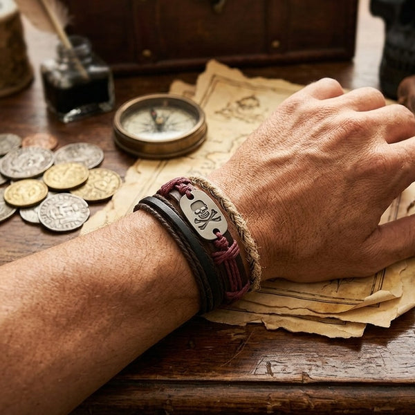 Pirate Skull & Crossbones Bracelet Stack