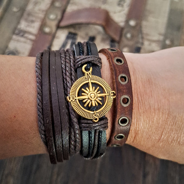 Pirate Rose Compass Bracelets (Gold)