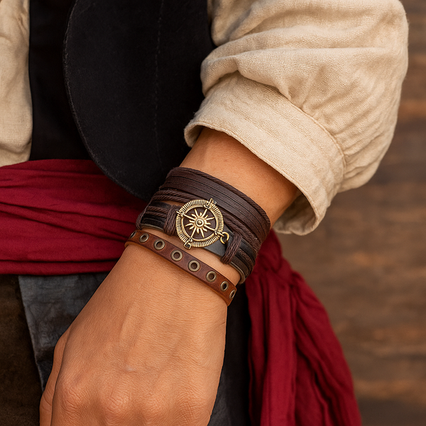 Pirate Rose Compass Bracelets (Gold)