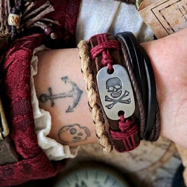 Pirate Skull & Crossbones Bracelet Stack