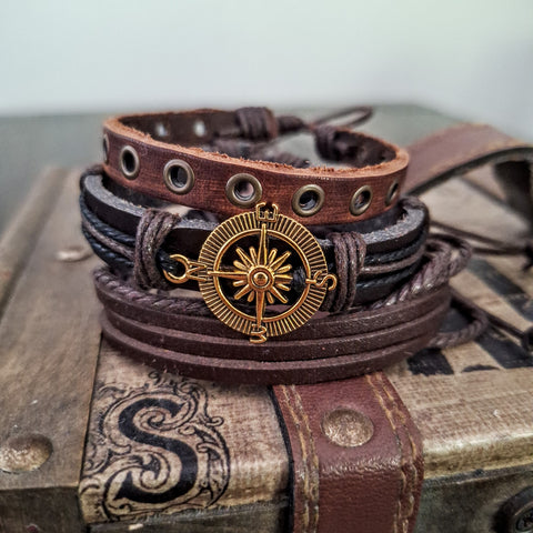Pirate Rose Compass Bracelets (Gold)