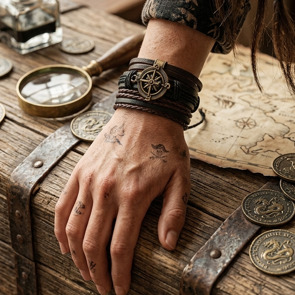 Compass Rose Multilayer Bracelet Set