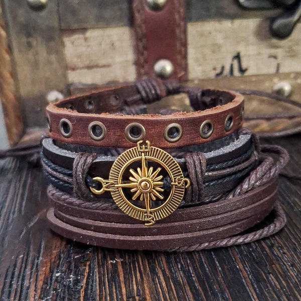 Pirate Rose Compass Bracelets (Gold)