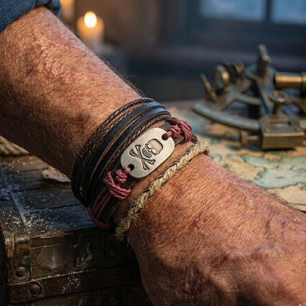 Pirate Skull & Crossbones Bracelet Stack