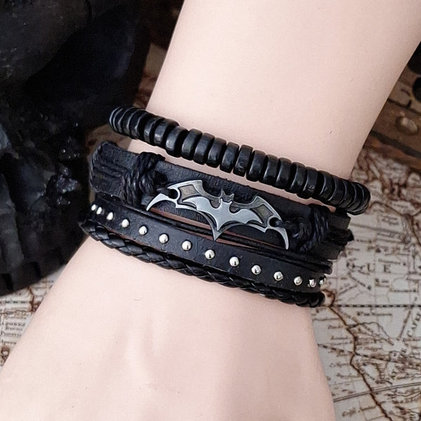 Bat Bracelet Set - Black