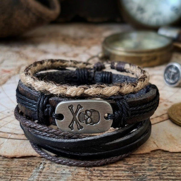 Pirate Skull & Crossbones Wrist Stack