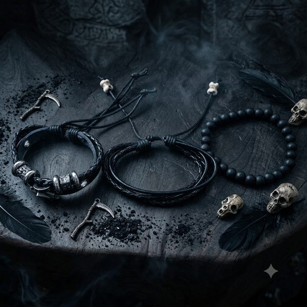 Grim Reaper Skull Bracelet Set