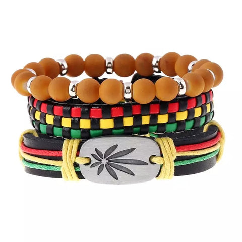 Rasta Marley Multilayer Bracelet Set
