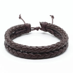 Brown Double Strands Braided Bracelet