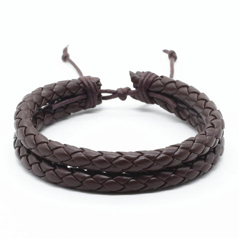 Brown Double Strands Braided Bracelet