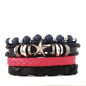 Stars Multilayer Leather Bracelet Set