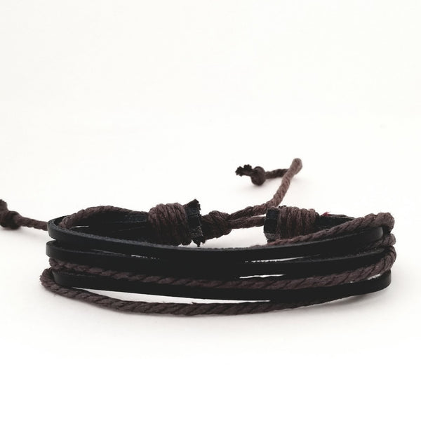 Yin Yang Bracelet Set - Brown