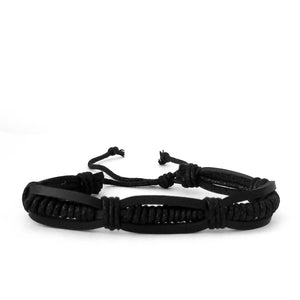 Black Twisted Leather Bracelet