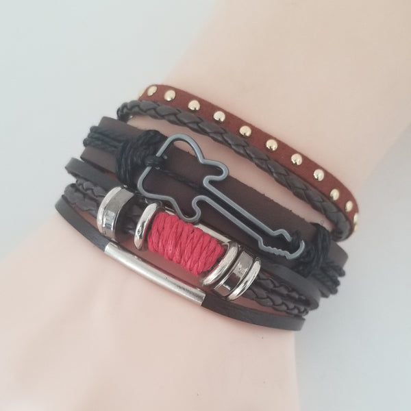 Touch of Red Guitar  Bracelet Set