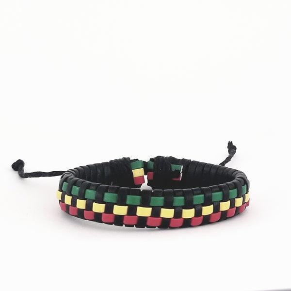 Green/Yellow/Red Checkered Bracelet