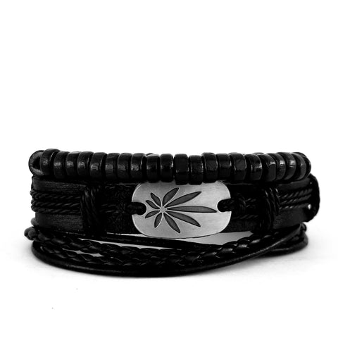 Marley Leaf Bracelet Set - Black