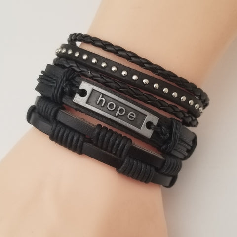 Hope Bracelet Set - Black