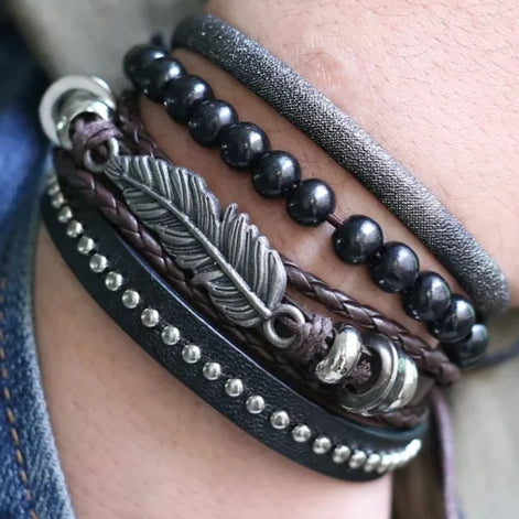 Cypress Feather Bracelet Set