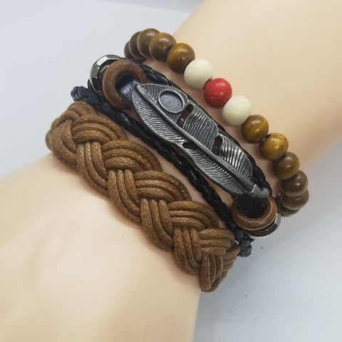 Feather Multilayer Bracelet Set