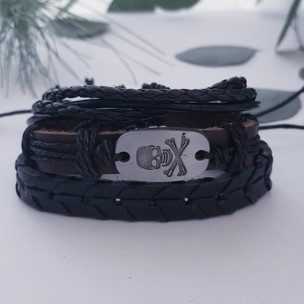 Skull/Pirate Multilayer Bracelet Set