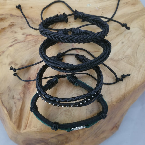 Shamrock Bracelet Set - Black