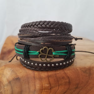 Lucky Clover Bracelet Set - Green