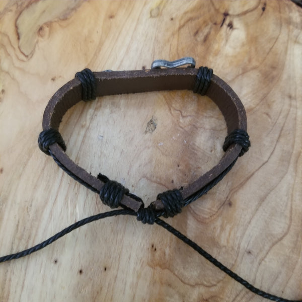 Guitar Leather Bracelet Set - Brown