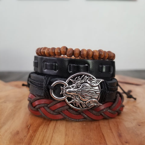 Wolf Multilayer Bracelet Set