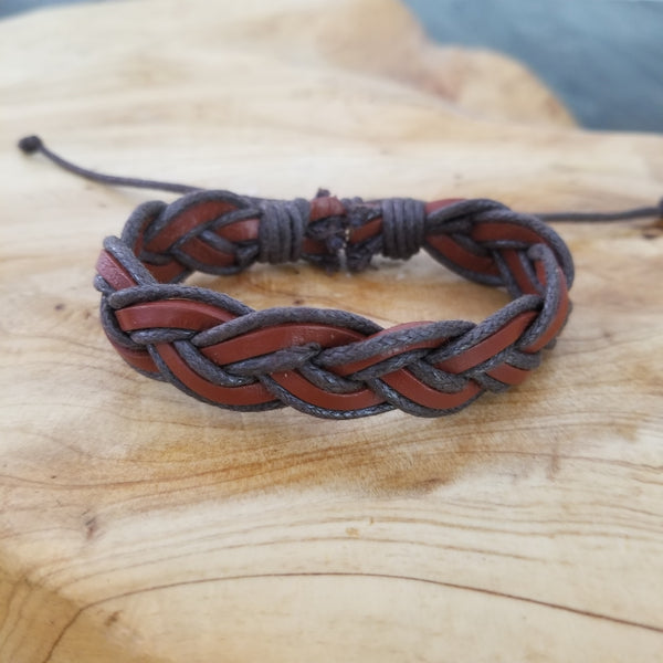Brown Weave Multi-Color Bracelet