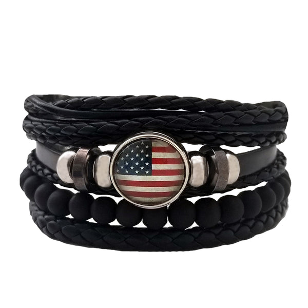 Americana Leather Bracelet Set - Silverado Outpost