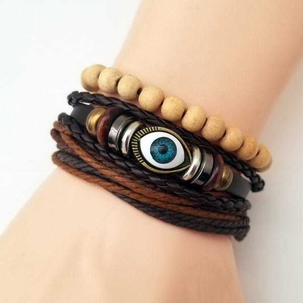 Evil Eye Earth Tone Bracelet Set
