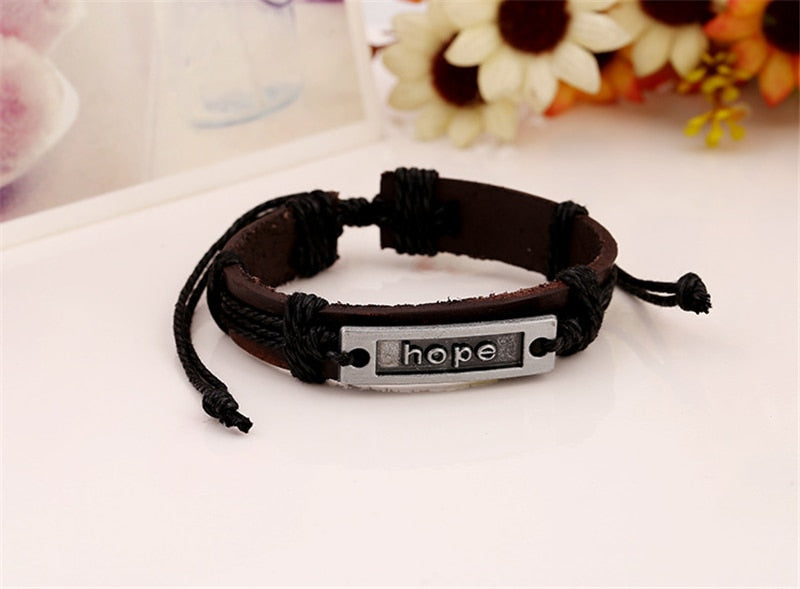 Hope Brown Leather Bracelet - Silverado Outpost