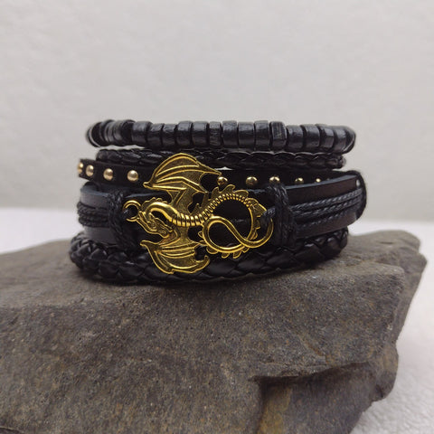 Golden Dragon Bracelet Set A1