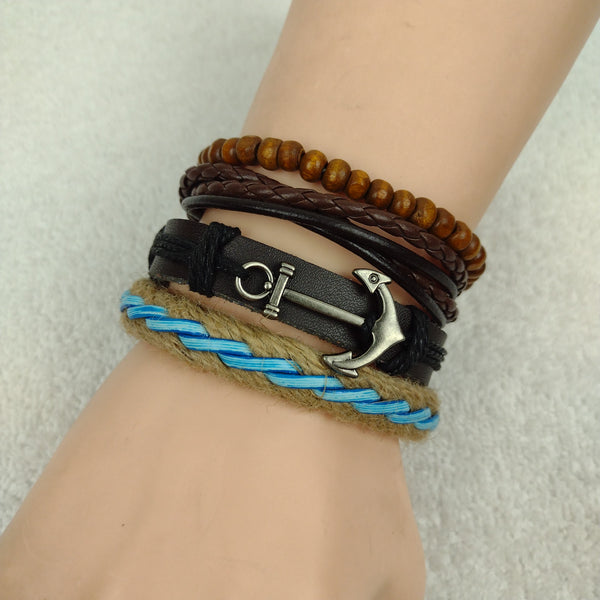 Anchor Bracelet Set - Blue